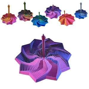 3D Printing Expanded Sensory Fidget Star Model Visual Illusion Honeycomb Whirling Spiral Star Shaped Toys for Stress Relief NONE