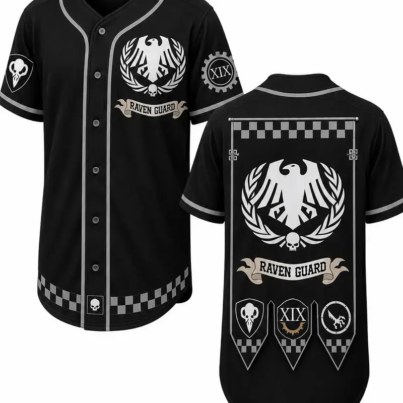 Sci-Fi Warrior Baseball Jersey, Galactic Combat Button Up for Men & Women, Tabletop Gaming Fan Apparel