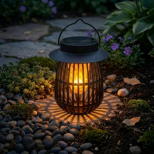 Solar Flame Lantern Outdoor Lights, Flickering Flame Garden Light – Solar & USB Dual Charging, IP65 Waterproof Solar Garden Lights Outdoor for Balcony, Patio, Yard – Create a Warm & Cozy Night for Mom, #summervibes