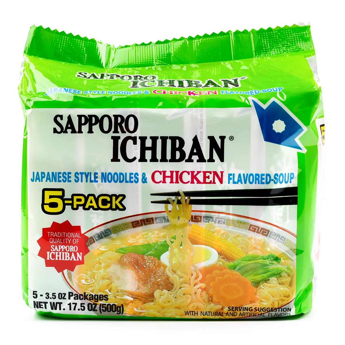 Sapporo Ichiban Instant Noodle Chicken Flavor 5pk 17.5 oz