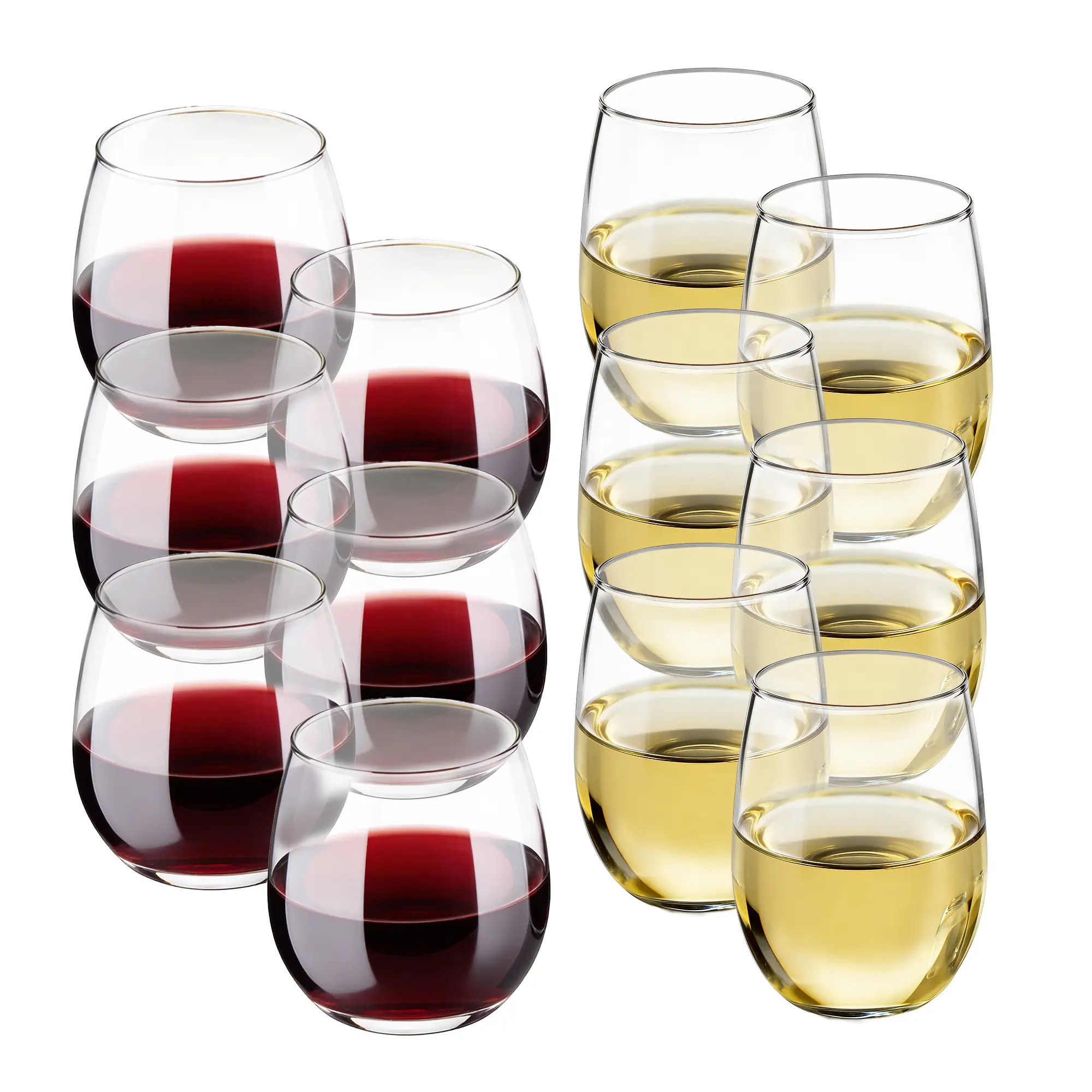 Libbey Stemless Wine Glasses Set of 12, Dishwasher Safe Set Of Wine Glasses, Perfect for Cocktails, Water, and Outdoor Glassware