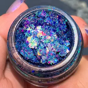 Bubble Beam Glitter Gel - Slayfire Cosmetics Holographic Blue Cosmetic Glitter