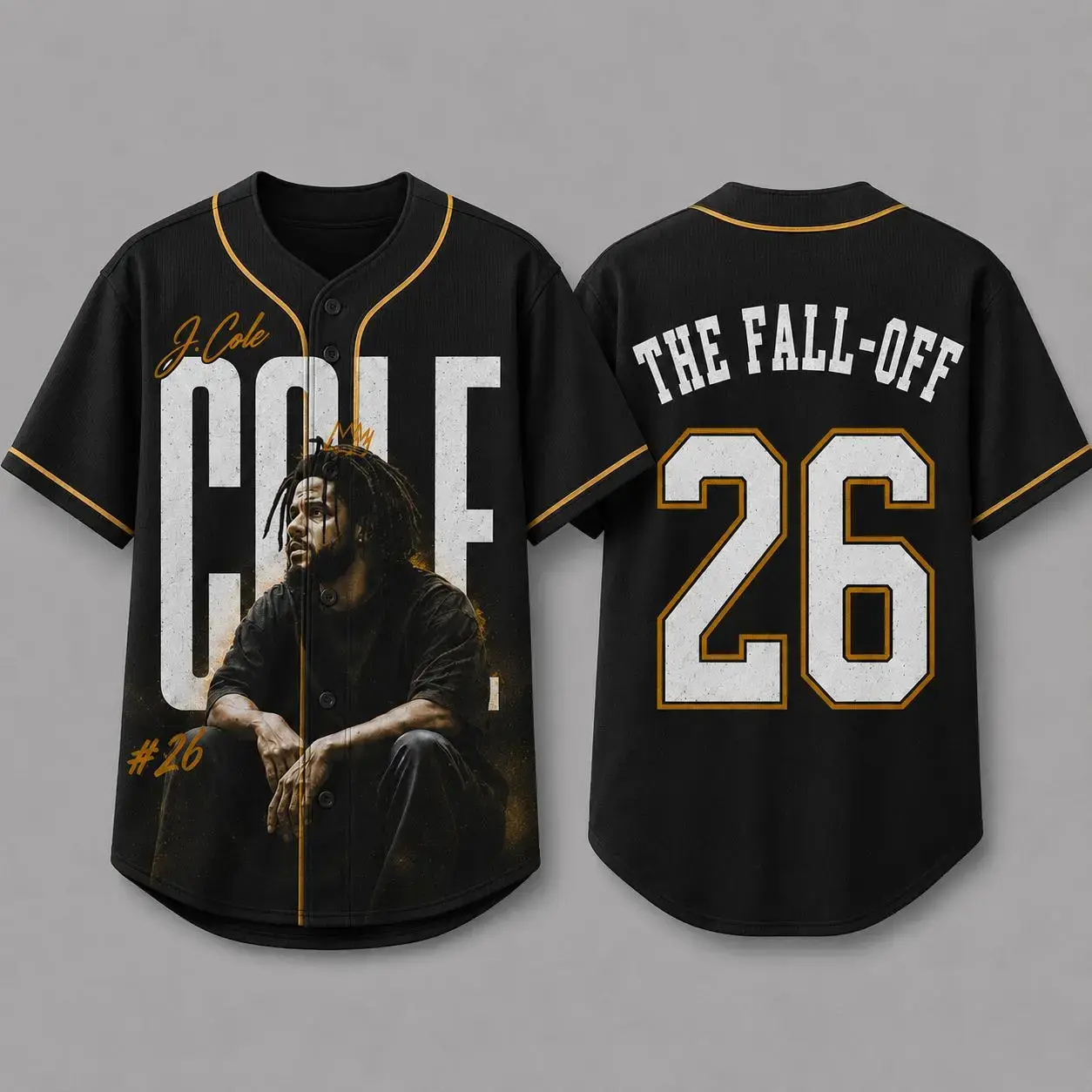 J. Cole The Fall-Off Tour 2026 Baseball Jersey, Disc 29, Disc 39 Hip-Hop Shirt, The Fall-Off Album Jermaine Lamar Cole Fan Graphic Tee, Cole World Music Fan Merch Shirt, Gifts Fan