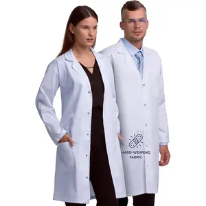Lab Coat for Men and Women, 40 Inch Length Relaxed Fit Doctor Coat, 3 Pocket Medical Coat for Nurse Scientist Technician