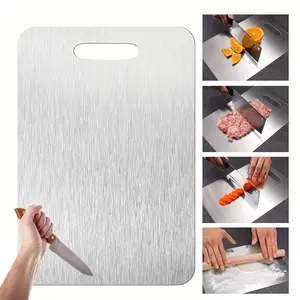 1 piece of stainless steel cutting board for use in the kitchen, 304 stainless steel cutting board for use in kitchen, new double-sided food-grade cutting board for cutting meat, vegetables, and fruits, Cooking Cutting Board