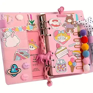 Trendy Handmade Diary Set, Adorable Girl Journal Gift Box, Complete Handbook Tools Kit, Tape Sticker Stationery Set, Birthday Present