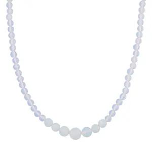Opalite 200.00 ctw Beaded Graduation Necklace 18-20 Inches in ION Plated Yellow Gold Stainless Steel Christmas Gifts