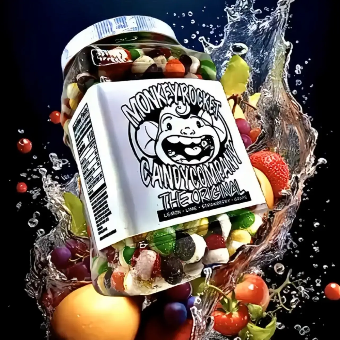 Monkey Rocket's Rainbow Chimp Chomps - One Pound - 16 Ounces of Freeze-Dried Skittles - Resealable Grip Jar - Keyword Sweet Viral ASMR Crunchy Candy Astronaut Snacks