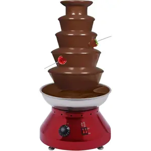 Commercial Chocolate Fountain, 5 Tier Hot Chocolate Fondue Tower, 7 Ibs Large Capacity Stainless Steel Chocolate Melting Heating Machine for Western Restaurant Buffet Dinner, Party, Wedding