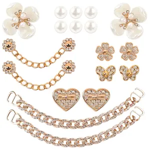 Shoe Decor Must-Have! 18 Pcs Bling Shoe Charms - Crystal Pearl Flower Chain Accessories for Women Party Birthday Clog Shoes