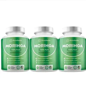 【Flash Sale 3 bottles] Rosabella Organic Moringa 800 mg Capsules 2-Pack | Herbal Immune & Digestive Wellness Support | Natural Vitamin Boost | Daily Supplement