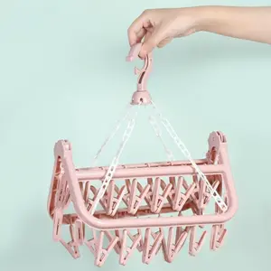 Sock Drying Rack, Foldable Drying Rack Drip Hanger, Portable Underwear Hangers Hanging Drying Rack, Folding Rotatable Sock Drying Rack for Drying Socks Lingerie Baby Clothes Drying Towels, Sock Hanger for Drying, Underwear Hangers for Drying