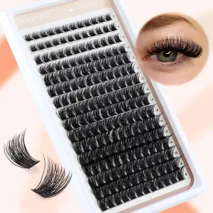 Eyelash Extensions Set, 1 Set Volumized False Eyelashes Products, Cosmetic Eyelash Extension, Eye Makeup Enhancement Lashes Eyelashes, DIY Eyelash Extensions, Eye Makeup Accessories Daily Wear, Volume False Lashes, Dates and Winter Gifts
