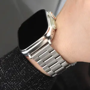 Stainless Steel Watch Band for Apple Watch Series 11/10/9/8/7/se/6/5/4, Secure Buckle Strap, Fits Iwatch Ultra 49mm 46mm 45mm 44mm 42mm 41mm 40mm