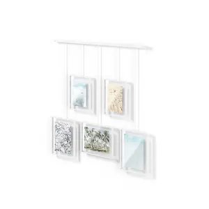 Umbra Exhibit Photo Display, Multi-Photo Wall Decor with 5 Hanging Gallery Frames, Customizable Layout Framed Decorative