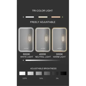 LED Vanity Smart Mirror time temperature display equipped with defogging and gradient color lighting