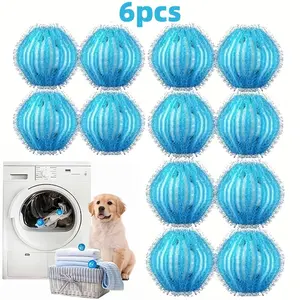 Reusable Pet Hair Cleaning Balls Set, Anti-Tangle Dog Cat Fur Remover, Washing Machine Dryer Fabric Care, Laundry Balls For Dryer, Blue Durable Plastic Laundry Tool, Laundry Products, Household Items, Home Goods