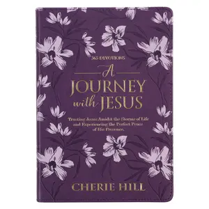 A Journey with Jesus 365 Devotions for Women, Purple Floral Faux Leather Flexcover -- Christianart Gifts - Leather