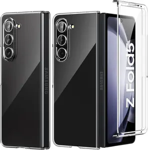Clear Case for  Galaxy Z Fold 5 with Front Built-in Screen Protector - Scratch Resistant Hard PC  Bumper Protective Shockproof Cover for  Galaxy Z Fold5 5G 2023