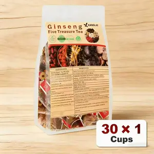 Ginseng Five Treasure Kidney Tea 1PCS 5g x 30 Bags Herbal Detox Cleanse Tea for Men & Women Natural Chinese Wellness Drink Daily Vitality Support Traditional Beverage