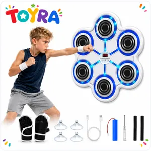 Music Boxing Machine With Boxing Gloves Controllable Sound Level With LED Electronic Wall Mounted Smart Control Boxing Machine, Musical Boxing Target Workout Punching Equipment，Christmas Gift summerwins