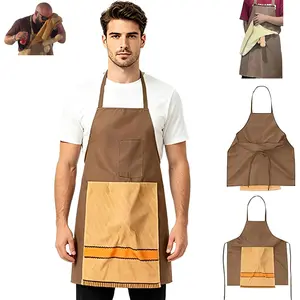 Funny Prank Head Chef Aprons for Men With Convenient Pockets Novelty Prank Cooking Apron for BBQ Grilling Hilarious Gag Gift for Dad Father’s Day Birthday Gifts