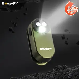 BougeRV Pocket Flashlights, Portable Clip Light, Bright 500 Lumens Mini Flashlight with 5 Modes, USB-C 600mAh Rechargeable, Magnetic Keychain Flash Light for Daily, Outdoor, Home, Work, Camping, Emergencies