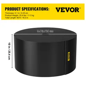【Spotlight Day】VEVOR Landscape Edging, 10 inch Depth 60 ft Total Length, Recycled HDPE Coiled Terrace Board, Flexible Bender Border for Landscaping, Lawn, Garden, Yard, Against Invading Weeds, Black