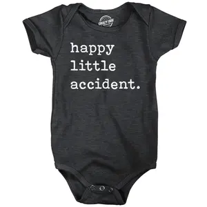 Happy Little Accident Baby Bodysuit Funny Sarcastic Graphic Novelty Jumper for Infants Funny Baby Onesies Funny Sarcastic Onesie Novelty Onesie Black -