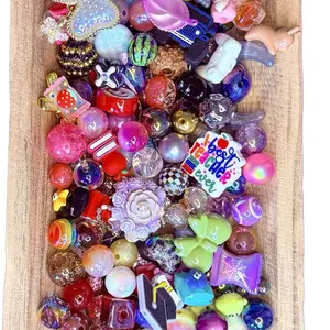 Mixed Bags - Beads, Acrylics, Charms, Spacers, and More! Plus Beadable Pen & Beadable Keychain for your DIY crafting fun!