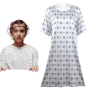 Women's Eleven Patient Gown Cosplay Dress - Stranger Things Costume, Iconic Striped Design & Minimalist Silhouette, Soft Cotton Blend Faithful-to-Show Outfit for Halloween, Cosplay Conventions & Lab-Themed Events
