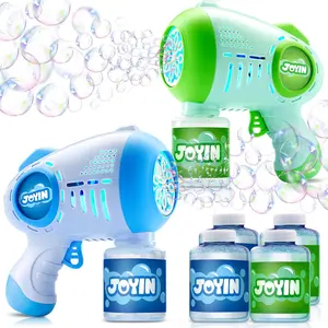 Sloosh 2 Kids Bubble Guns with 4 Bottles Solution, Automatic Bubble Machine Gun with 8 Holes for Kids, Adults, Summer Toys, Easter Basket Stuffers, Birthday Gift, Party Favors Mother's Day Gift&April Stock Up