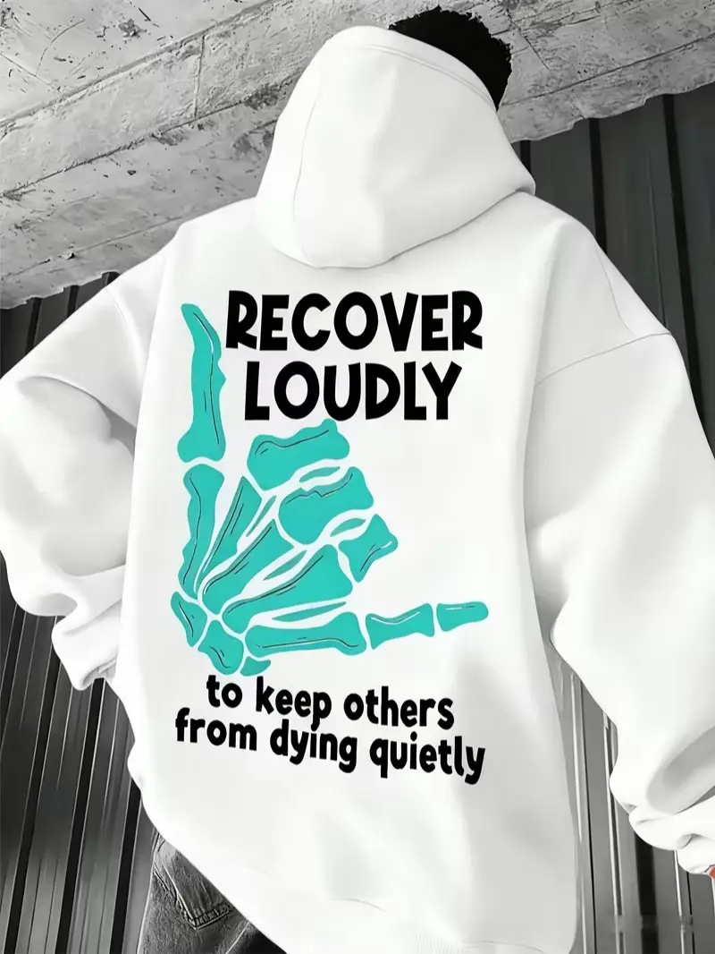 MEN Loose Fit Hooded Sweatshirt, Machine Washable, Fall/Winter Streetwear, Cue Hoodies, Fall Winter Apparel, Cartoon Character Design, Long Sleeve Design