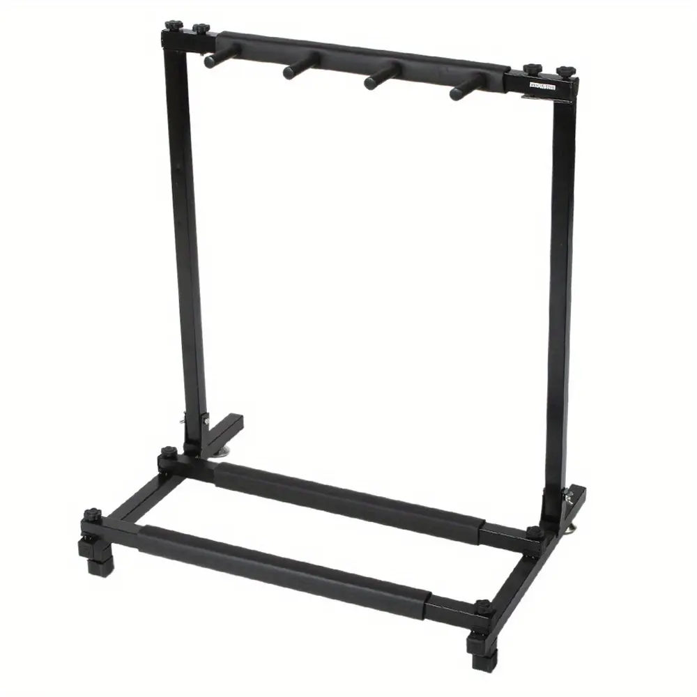 Triple Folding A-Frame Iron Frame 3-Guitar Stand, Heavy-Duty Music Accessory with Non-Slip Neoprene Rubber Tubing & Stable Base - Holds Acoustic Guitars, Electric Guitars, Bass Guitars (Up to 3) - Space-Saving Foldable Rack for Home Studio, A-Frame Design
