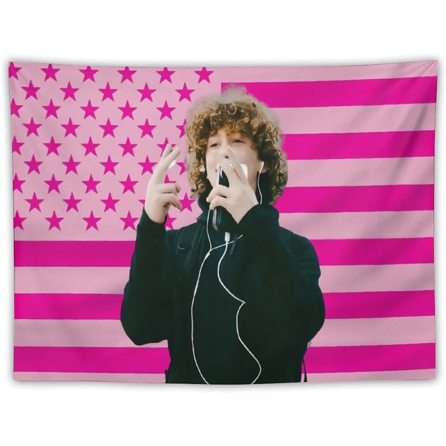 Nelson Neumann Rectangular Funny Decor Wall Hanging Tapestry - Pink American Celebrity & Decorative Design, Home Wall Decor for Dorm Bedroom Living Room Decorations, Fan Gift (30in x 40in), Indoors