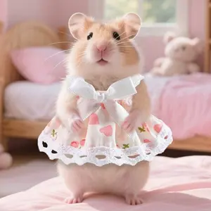 1PC Cute Princess Dress for Hamsters & Guinea Pigs, Soft Plush Small Pet Apparel, Lovely Outdoor Costume for Tiny Pets Outfits