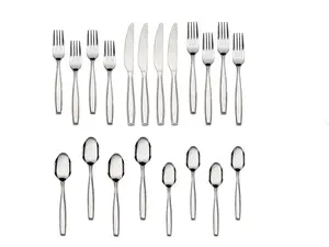 Fairport 20-Piece Stainless Steel Flatware Set Silver Tableware Service for 4 Durable Utensil Set for Everyday Dining Special Occasions