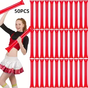 50 Thunder Sticks- Thickened Plastic Inflatable Cheer Sticks, Suitable for Sports Events, Basketball Games, and Dance Parties, Party Favors, Party Gift- Orange and Yellow Mixed Colors, for Game Days, Streamlined Design, Durable