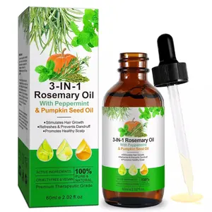 3in1 Rosemary Oil + Peppermint Oil + Pumpkin Seed Oil Stimulates Hair Growth and