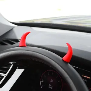 Creative Devil Horn Design Car Steering Wheel Cover, Cute Car Interior Decoration, Car Interior Accessories for Women & Men