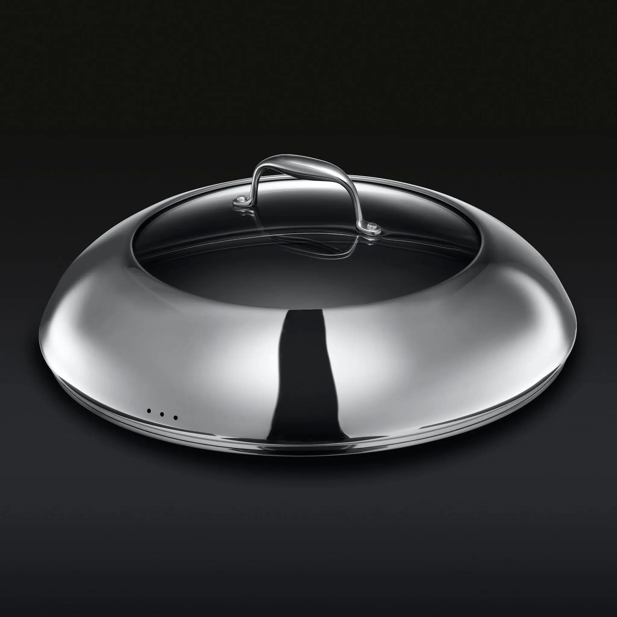 HexClad 14" Hybrid Domed Stainless Steel and Tempered Glass Lid