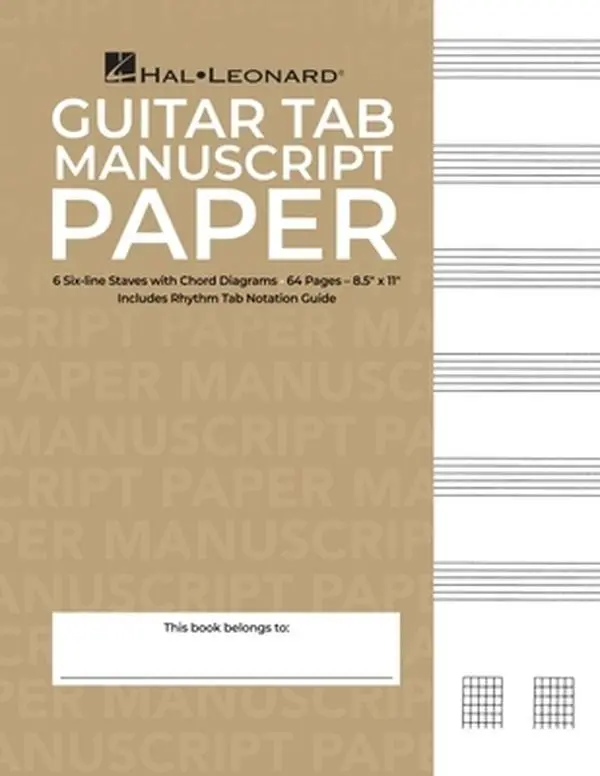 USED-Guitar Tablature Manuscript Paper Standard Edition 64 Pages for Music Notation and Chord Diagrams (Paperback)