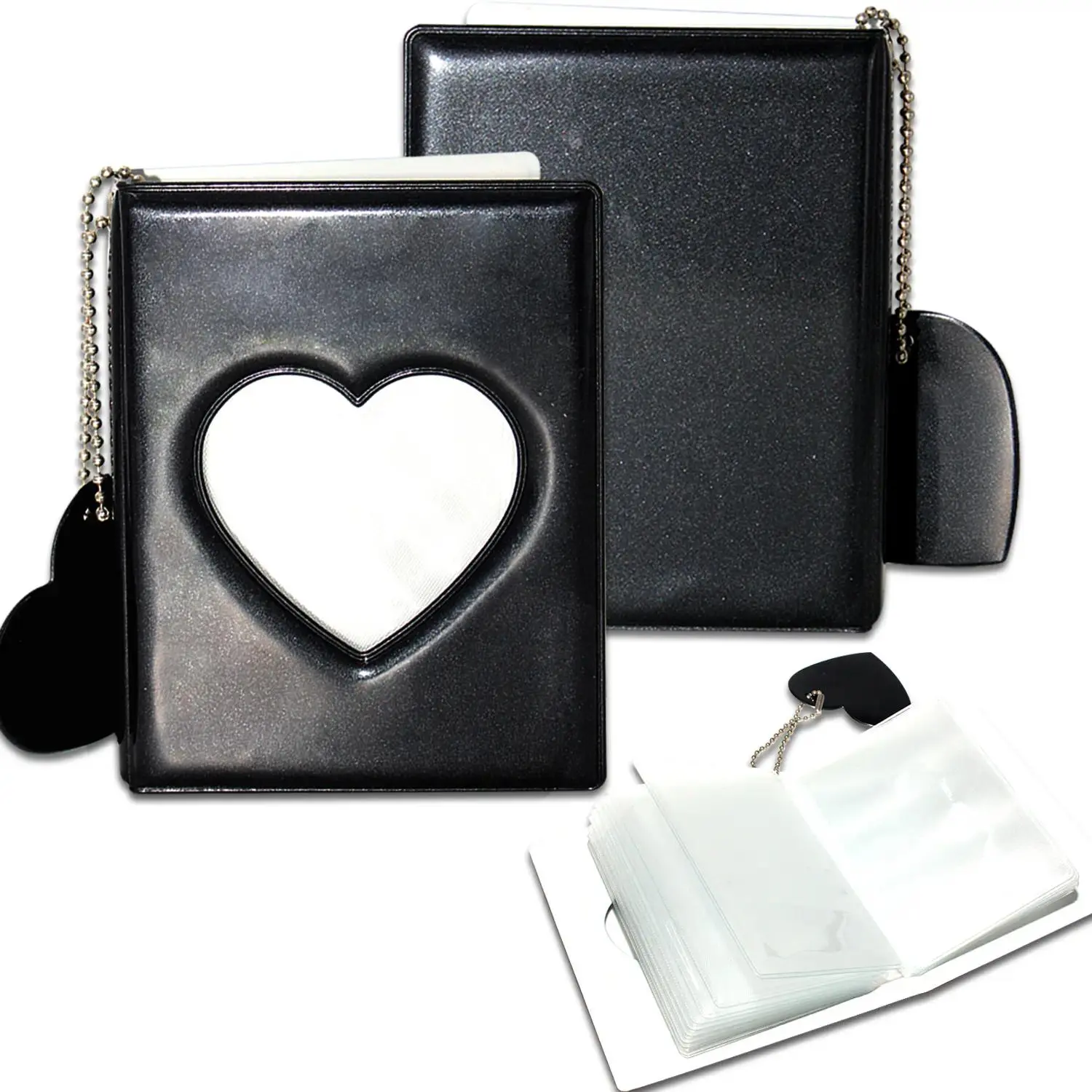 Lightweight Kpop Idol Photocards, 3-in Instant Photo Cards with Heart Pendant, Photo Album & Card Holder Set – Ideal Gift for Indoor Recreation Enthusiasts