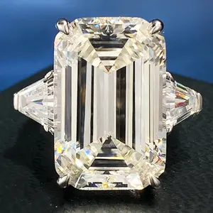 [vvjewelry] vv1723  New European style 30ct Ring s925 Silver 13*20 emerald cut luxury ring for women and girl