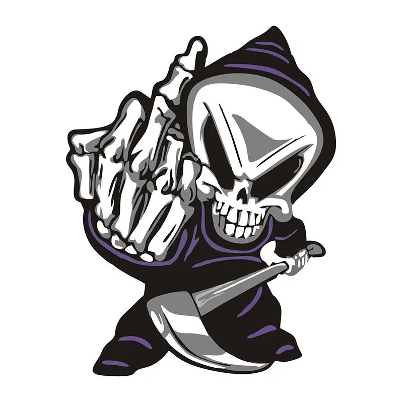 Skull finger car reflective sticker personalized sticker car window bumper car accessories decorative sticker two sizes