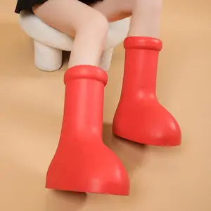 2024 New Astro Boy Red Shoes Fashion EVA Non-Slip High Boots Rain Boots Internet Celebrity Astro Boy Red Boots
