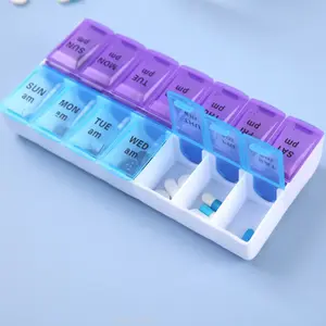 14-grid Pill Storage Box, Portable Large Capacity Pill Organizer, Medical Organizer, Daily Medicine Storage Box for Home & Office & School