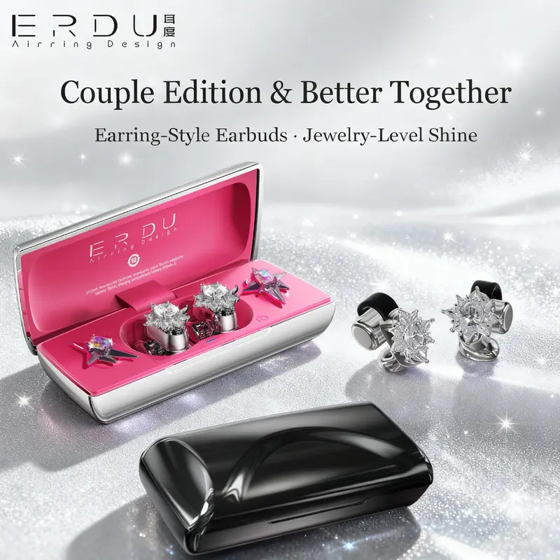 ERDU Air Note Open-Ear Bluetooth Earbuds with 3-in-1 Ear-Cuff