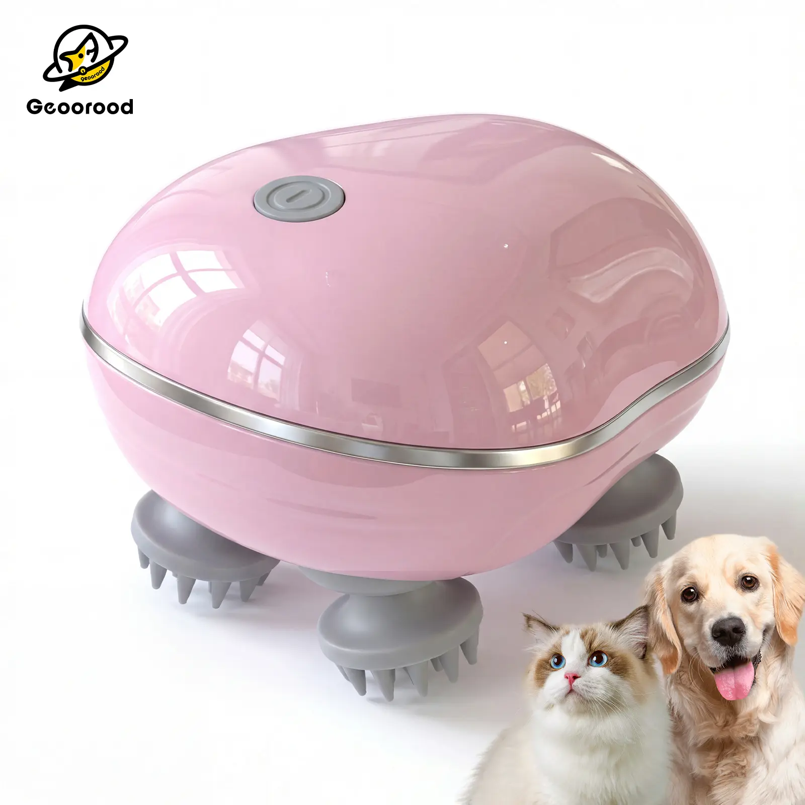 Geoorood Pet Head Electric Massager: lmitate Human Fingers for Cats & Dogs, Massager Brush Relieve Anxiety, Pet interactive massage machine Toy ,  Grooming Supplies#DealsforYouDays #SummerWins