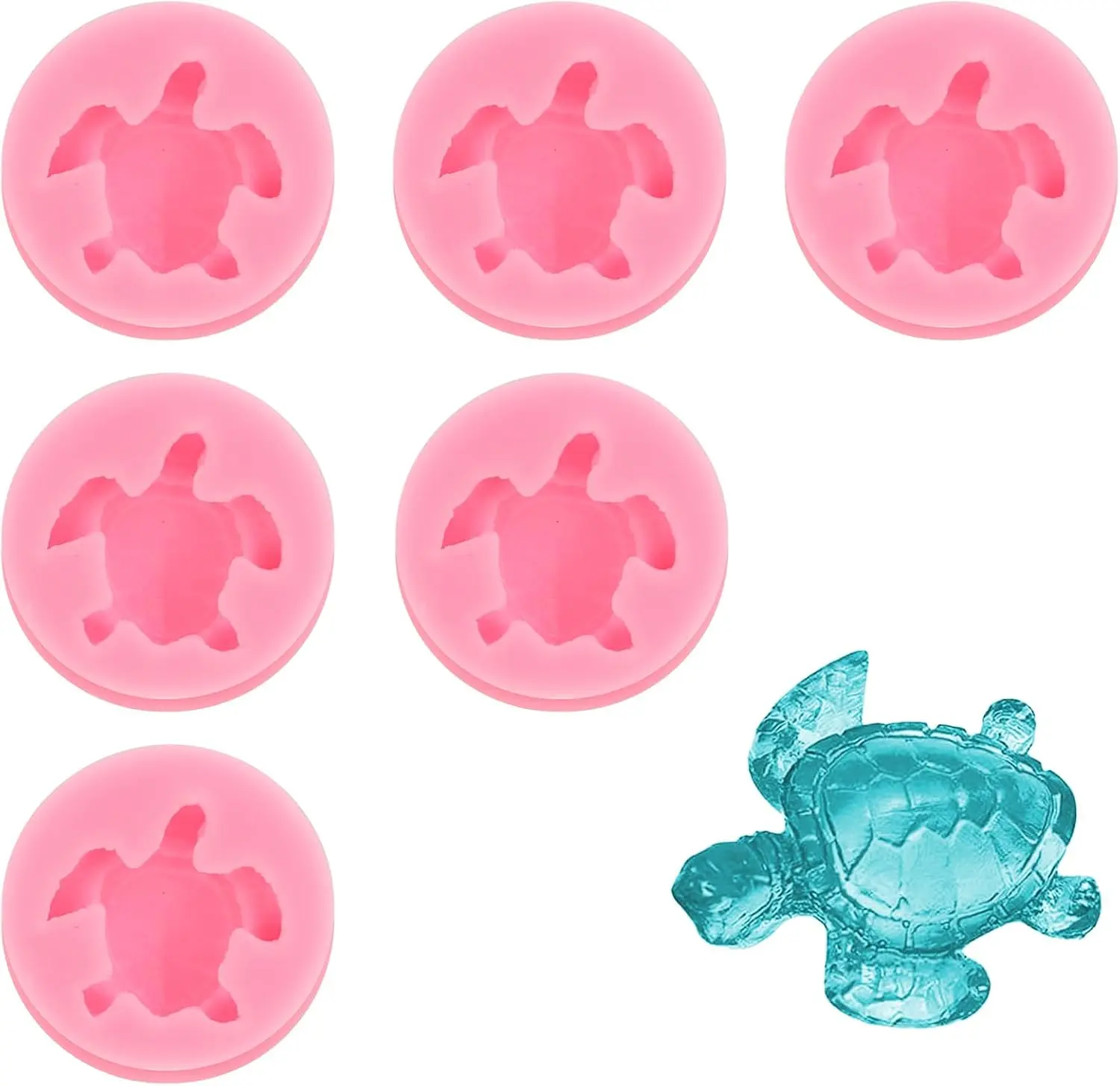 Sea Turtle Silicone Molds - 6 PCS 3D Animal & Tortoise Making Molds for Fondant, Candy & Chocolate - DIY Cake Decoration Tools